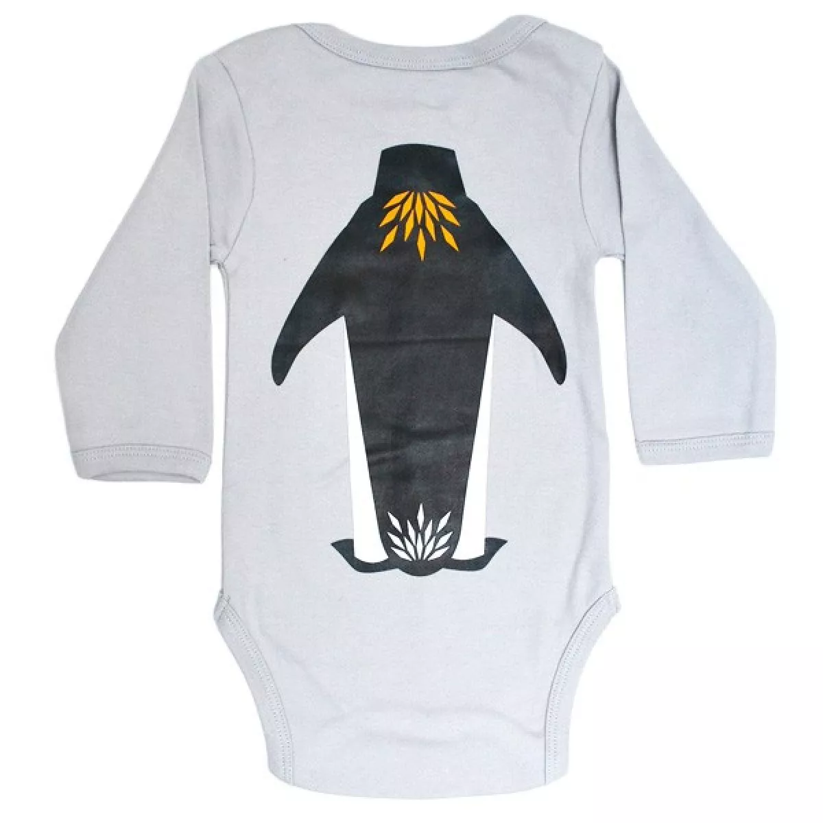 Set body et bavoir gris opal coton bio recto verso pingouin