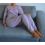 Pyjama mauve clair femme en coton biologique