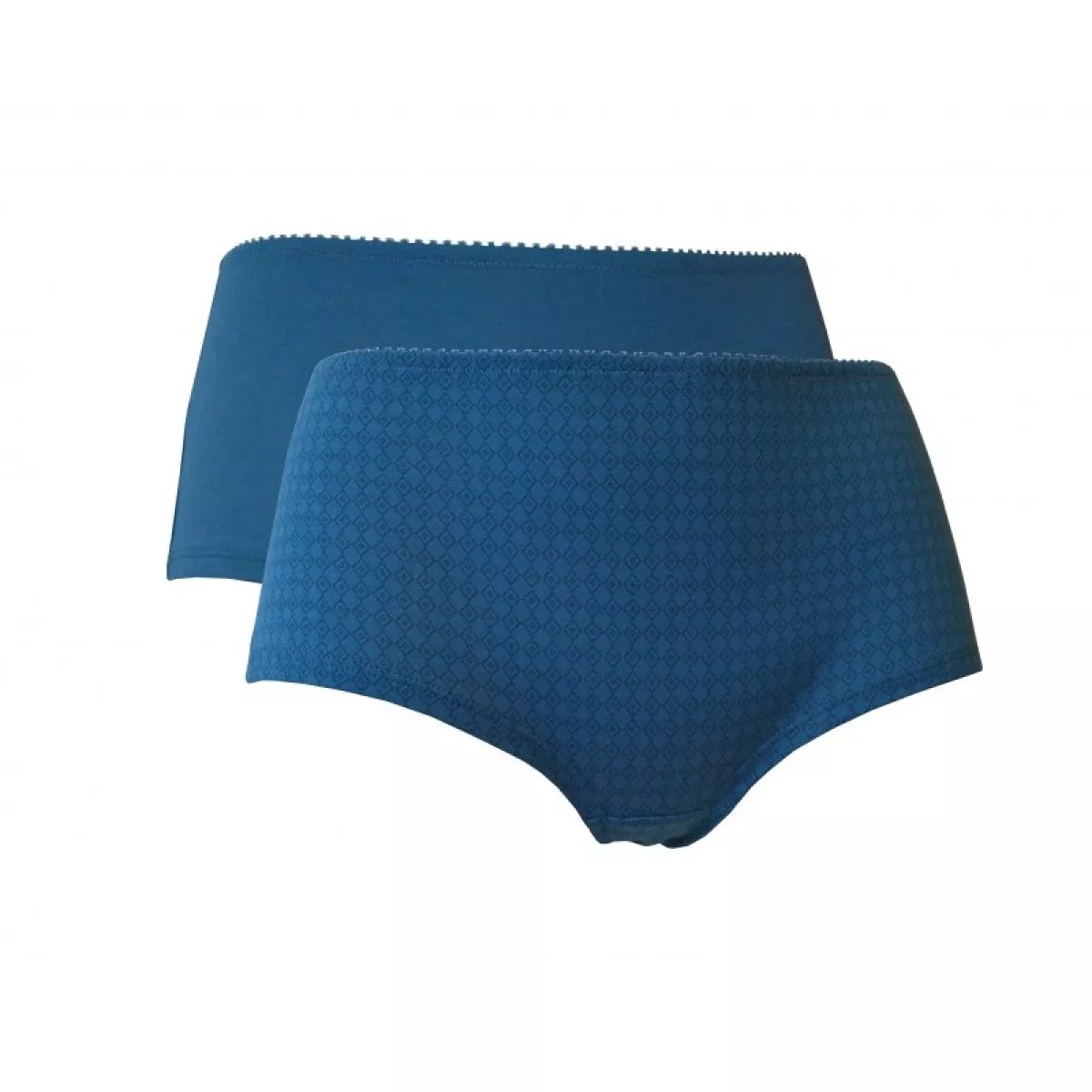 Lot de 2 boxers femme coton bio 1 uni et 1 imprimé bleu
