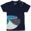 T-shirt coton bio bleu marine avec boutons pression pour la taille 1 an