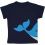 T-shirt coton bio bleu verso queue de la baleine
