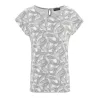 t-shirt chanvre coton bio imprimé feuilles de palmier gris