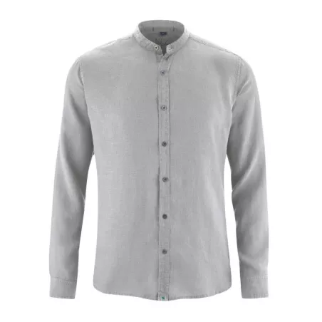 Chemise bio manches longues col mao