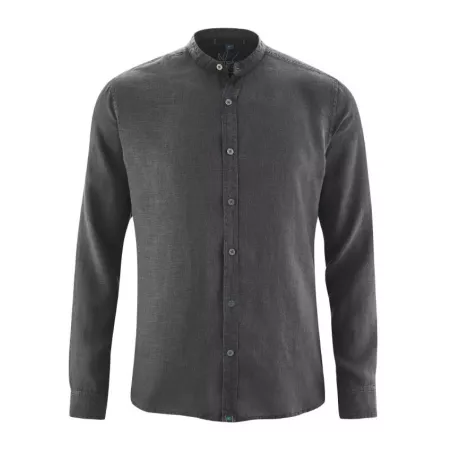 Chemise bio manches longues col mao