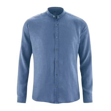 Chemise bio manches longues col mao