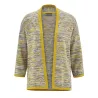Gilet femme chiné en coton et chanvre bio curry chiné