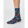 Chaussettes homme bleues en bambou et coton bio gaming 