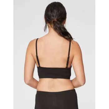 Brassière noire en jersey de bambou et coton bio
