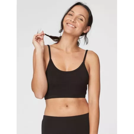 Brassière noire en jersey de bambou et coton bio