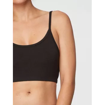 Brassière noire en jersey de bambou et coton bio