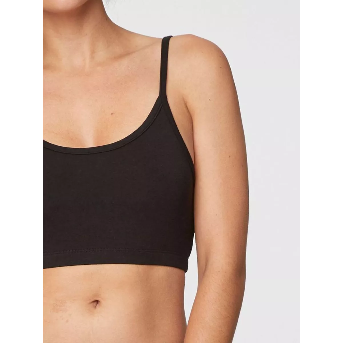 Brassière noire en jersey de bambou et coton bio