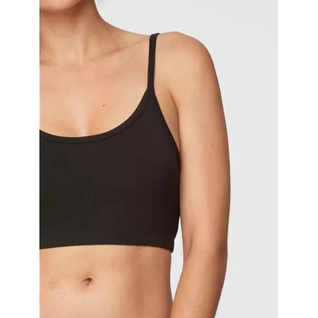 Brassière noire en jersey de bambou et coton bio