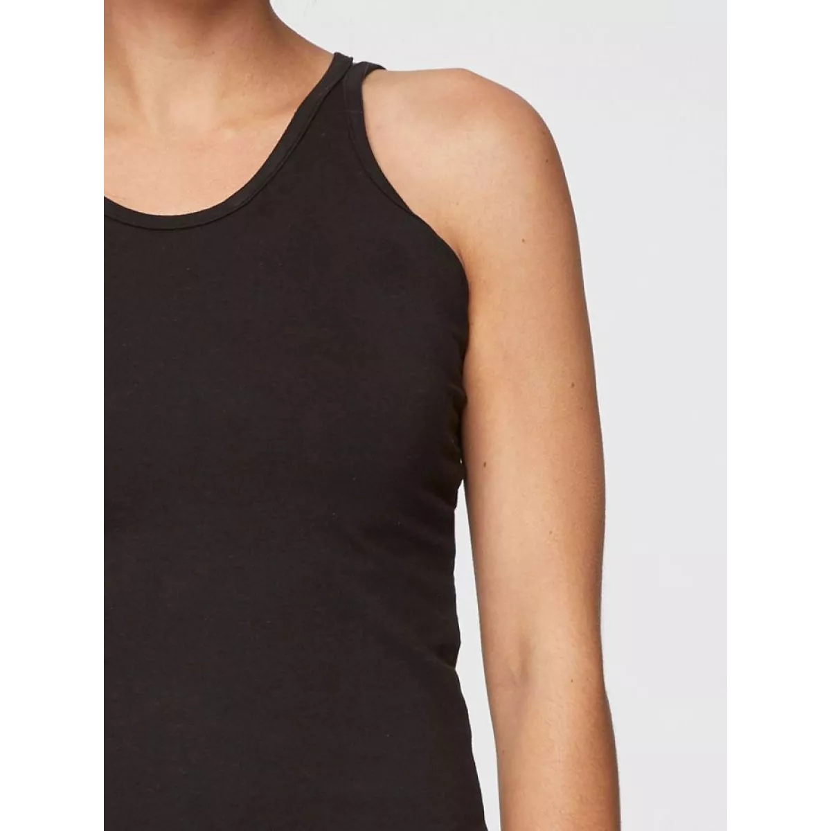 Haut maillot de corps noir femme, bambou et coton bio