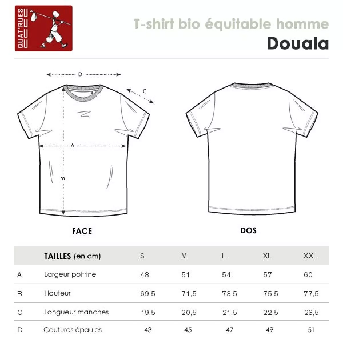 T-shirt "VÉLO" manches courtes, 100% coton bio