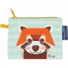 Porte monnaie panda roux en coton bio