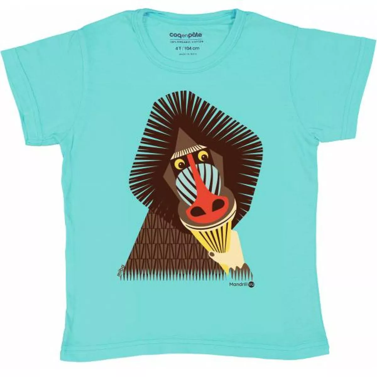 T-shirt coton bio mandrill face