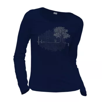 Tee-shirt marine manches longues coton bio et équitable Ligne de vie
