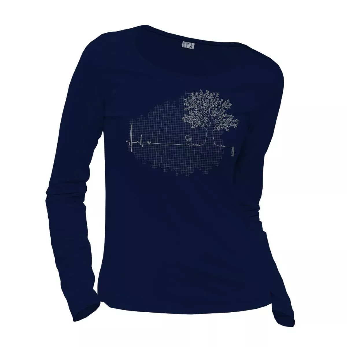 Tee-shirt marine manches longues coton bio et équitable Ligne de vie Tee-shirt marine manches longues coton bio et équitable Ligne de vie