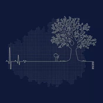 Motif du Tee-shirt marine manches longues coton bio et équitable Ligne de vie