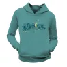 Sweat capuche femme coton biologique "Be different, Be free" vert eucalyptyus