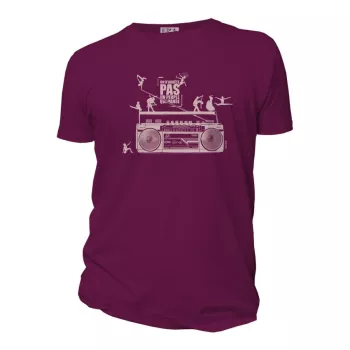 Tee-shirt Bio Homme "on n'arrête pas un peuple qui danse" pourpre
