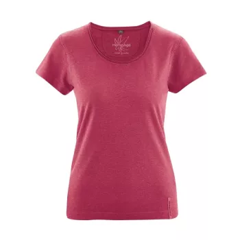 + de 20 couleurs au choix, t-shirt breezy en coton bio et chanvre femme rouge sangria