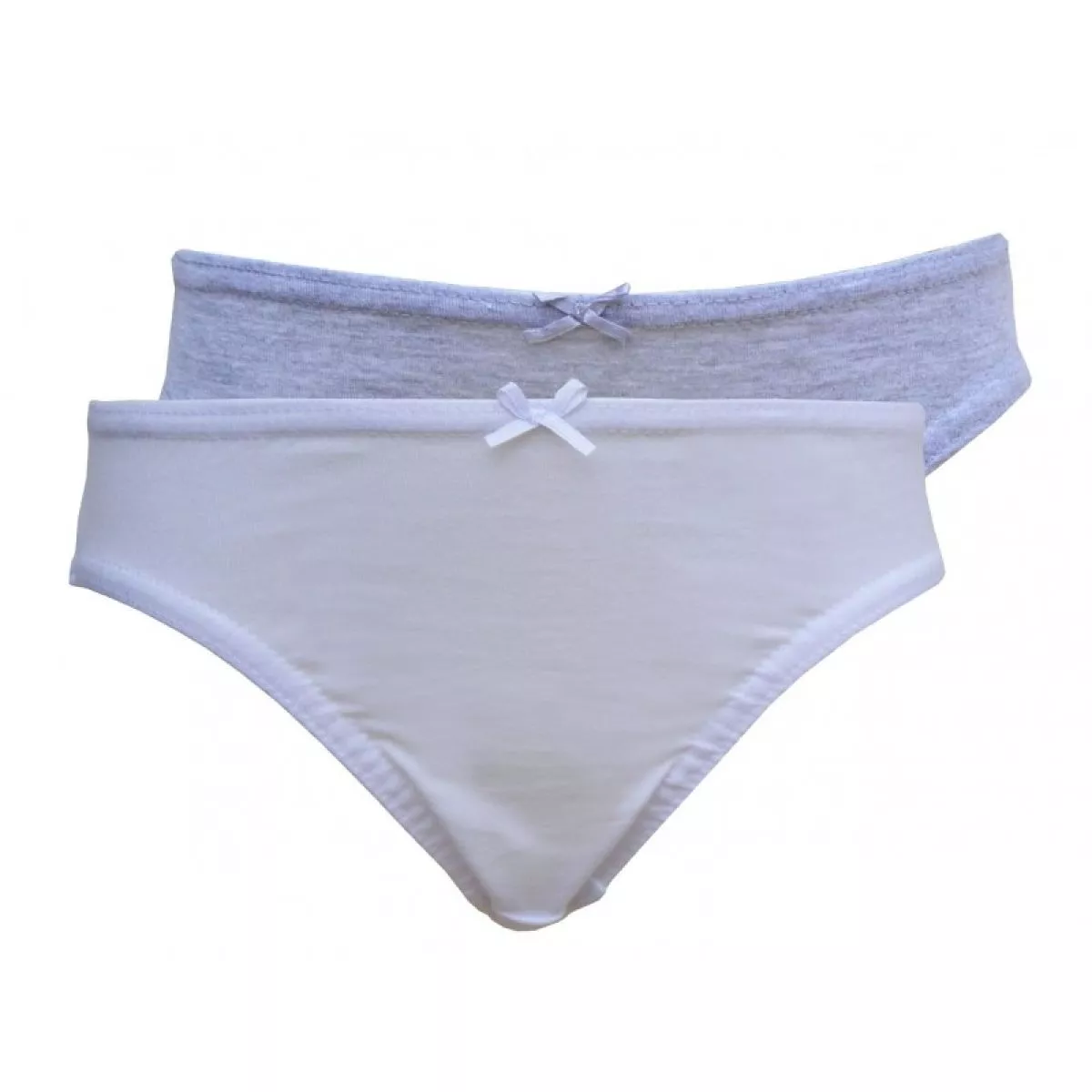 Pack de 2 Slips fille blanc et gris en coton biologique 