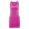 Robe courte, top tunique sans manche en chanvre et coton bio fushia