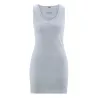 Robe courte, top tunique sans manche en chanvre et coton bio gris platine