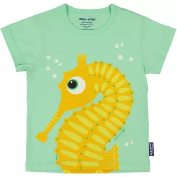 T-shirt coton bio et écoresponsable vert Hippocampe