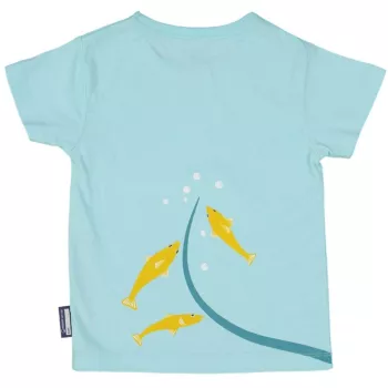 T-shirt coton bio et écoresponsable bleu raie manta