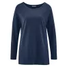 Tee shirt uni manches longues chanvre et coton bio bleu marine