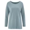 Tee shirt uni manches longues chanvre et coton bio bleu vert aloé