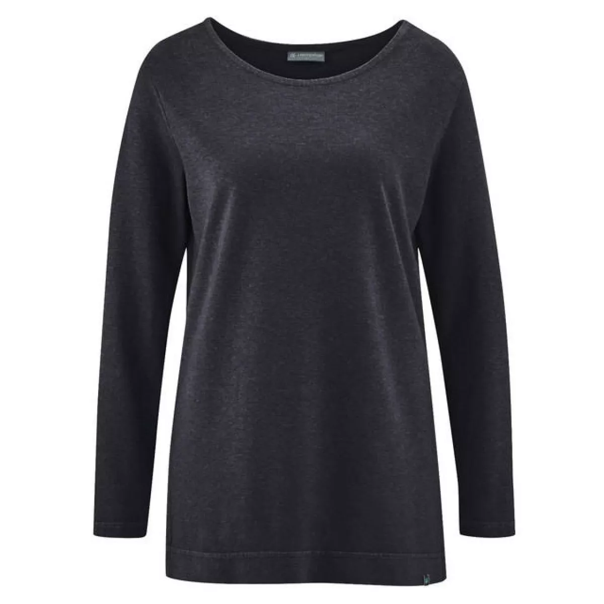 Tee shirt uni manches longues chanvre et coton bio anthracite