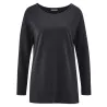 Tee shirt uni manches longues chanvre et coton bio anthracite