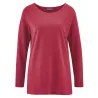 Tee shirt uni manches longues chanvre et coton bio rouge