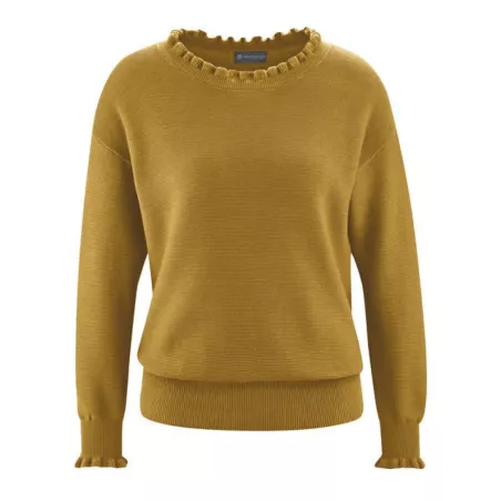 Pull-over tricoté aux manches et encolures