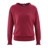 Pull bio pour femme rouge chanvre et coton bio