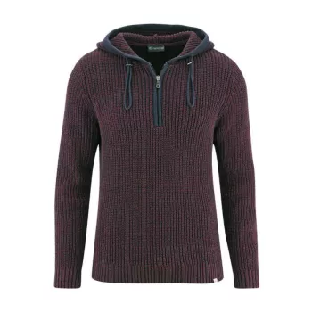 Pull à capuche chanvre et coton bio rouge