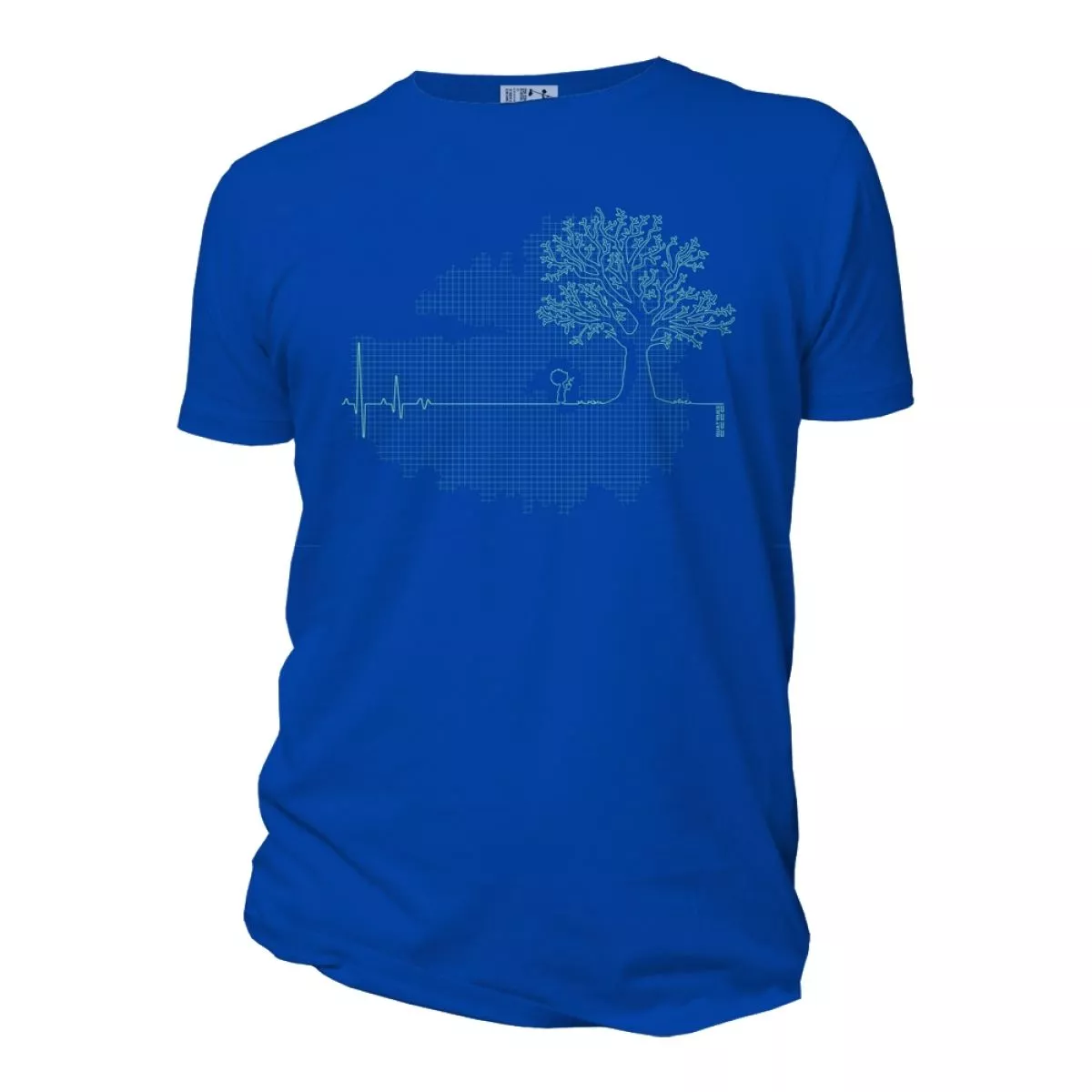 Tee-shirt coton Bio ligne de vie ardoise, vert, bleu Tee-shirt coton Bio ligne de vie ardoise, vert, bleu