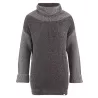 Gros pull col boule en chanvre et coton bio anthracite et gris chiné