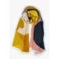 Écharpe coton bio motif contemporain Black sun jaune
