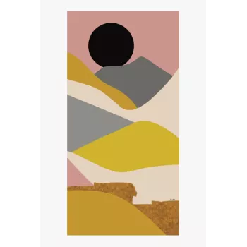 Graphisme contemporain Black sun jaune