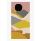 Écharpe coton bio motif contemporain Black sun jaune