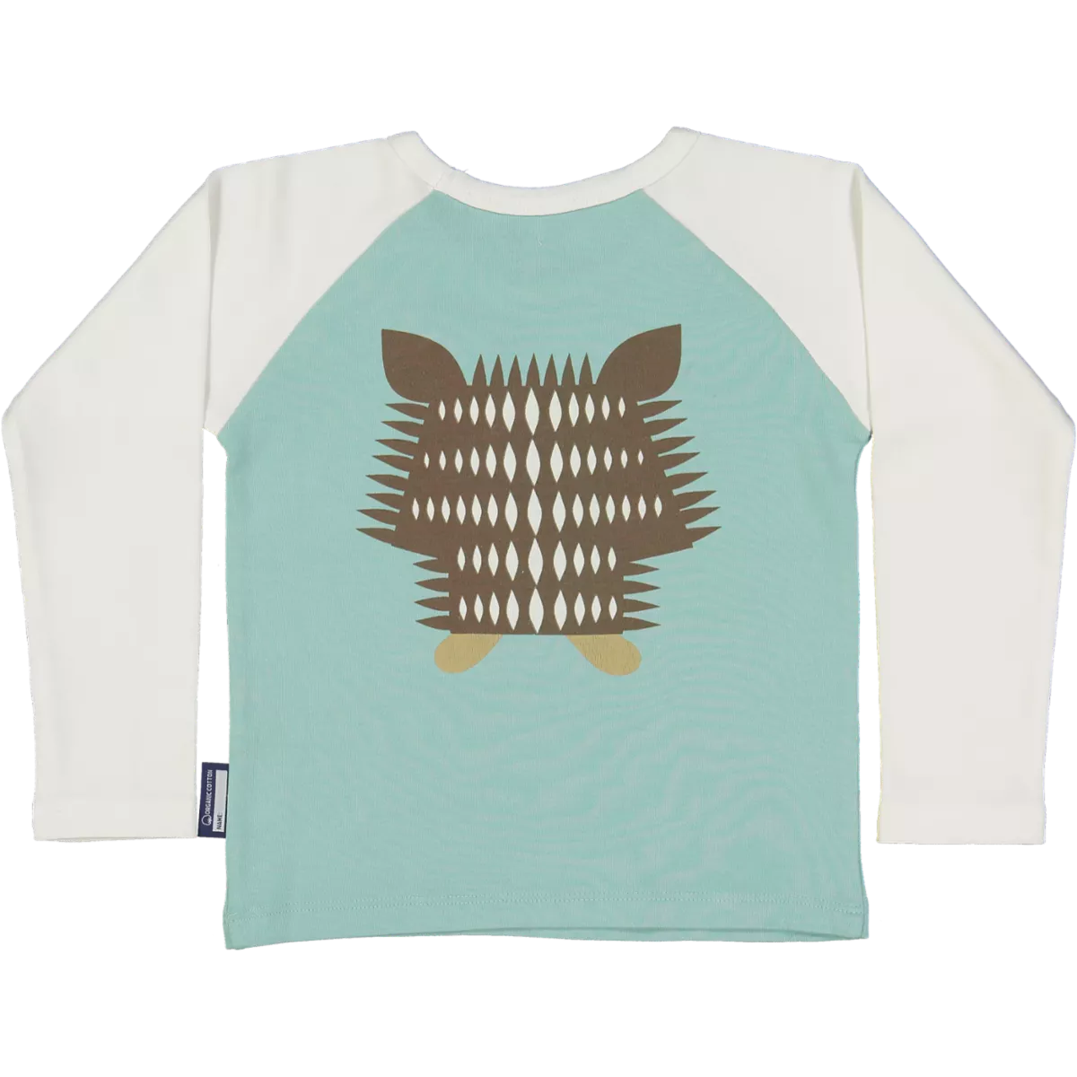 T-shirt raglan coton biologique hérisson bleu clair