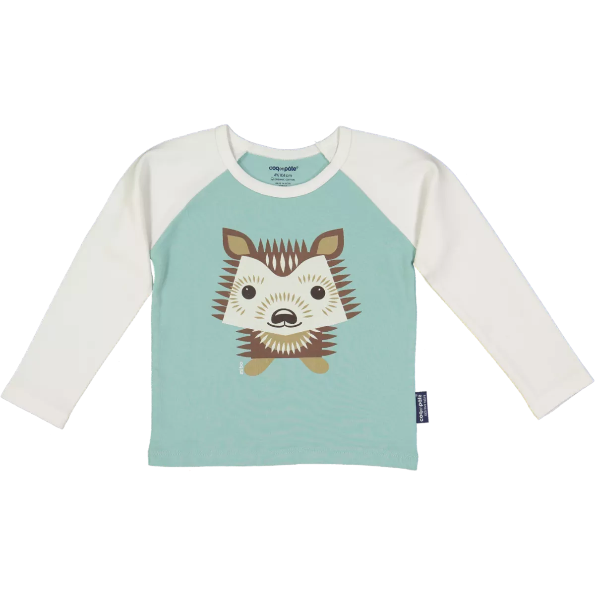 T-shirt raglan hérisson bleu clair