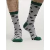 Chaussettes grises en bambou avec imprimé chapeaux