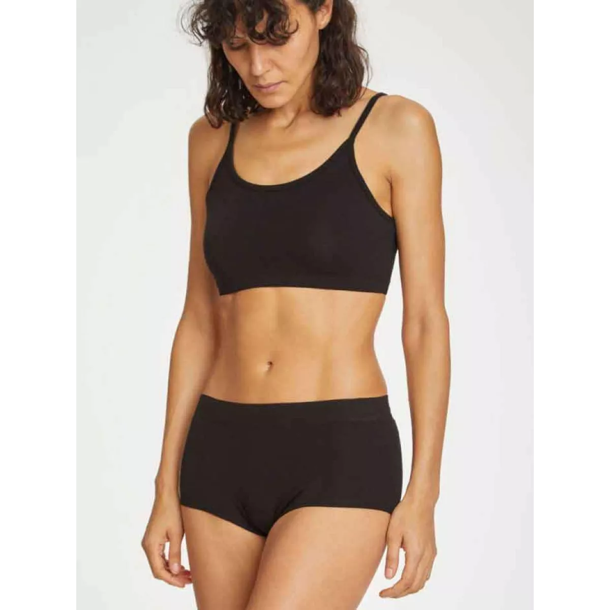 Boxer shorty noir en bambou et coton bio