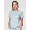 Haut de pyjama bleu pour femme 