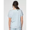 Dos de pyjama bleu pour femme 